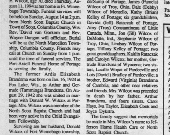 Clipping from Portage Daily Register